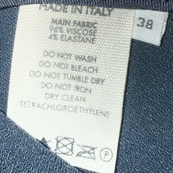 Mansur Gavriel Made in Italy Navy blu High Rise crepe Straight pants IT 38 US 2